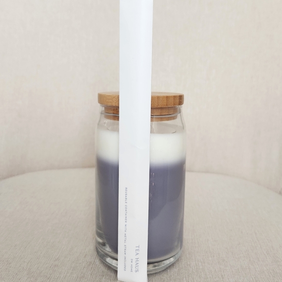 DW Home Earl Grey Tea Scented Candle in Reusable Glass Cup w/ Metal Straw - Picture 7 of 7
